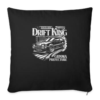Initial D AE86 Drift King Akina Mountain - Sofa pillowcase 17,3'' x 17,3'' (45 x 45 cm) - black - Front