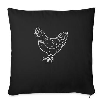 Simple Chicken - Line Drawing - Sofa pillowcase 17,3'' x 17,3'' (45 x 45 cm) - black - Front
