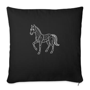 Futuristic Horse - Line Drawing - Sofa pillowcase 17,3'' x 17,3'' (45 x 45 cm) - black - Front