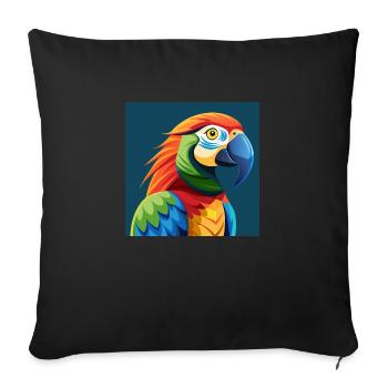 Perroquet tropical - Housse de coussin décorative 45 x 45 cm - noir - Devant