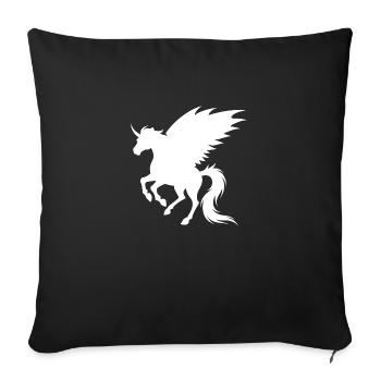 Licorne démone - Silhouette avec des ailes - Housse de coussin décorative 45 x 45 cm - noir - Devant