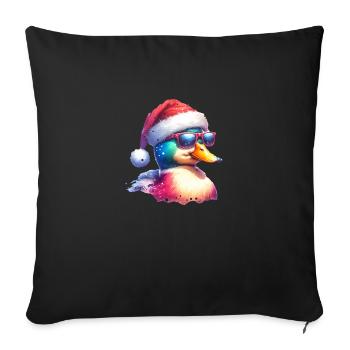 Cute Cool Duck Christmas - Sofa pillowcase 17,3'' x 17,3'' (45 x 45 cm) - black - Front