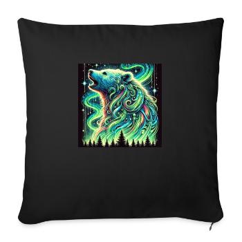 Ours Aurore - Housse de coussin décorative 45 x 45 cm - noir - Devant