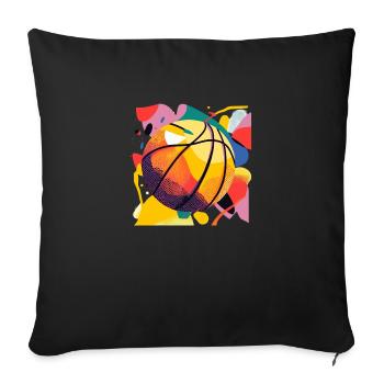 Lustiges Basketball-T-Shirt - Sofakissenbezug 45 x 45 cm - Schwarz - Vorne