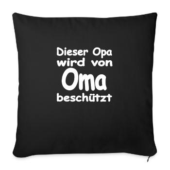 Oma - Sofakissenbezug 45 x 45 cm - Schwarz - Vorne