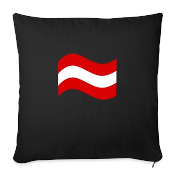 Austria Flag - Sofa pillowcase 17,3'' x 17,3'' (45 x 45 cm) - black - Front