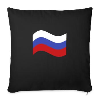 Drapeau de la Russie - Housse de coussin décorative 45 x 45 cm - noir - Devant
