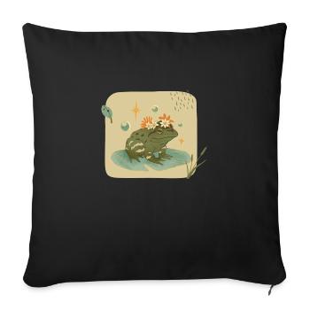Princesse Grenouille - Housse de coussin décorative 45 x 45 cm - noir - Devant