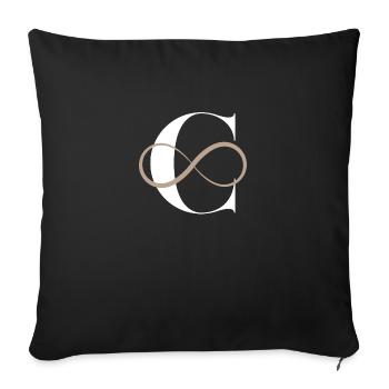 Infinite letter c - Sofa pillowcase 17,3'' x 17,3'' (45 x 45 cm) - black - Front