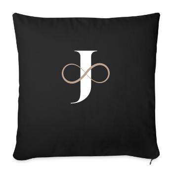 Infinite letter - Sofa pillowcase 17,3'' x 17,3'' (45 x 45 cm) - black - Front