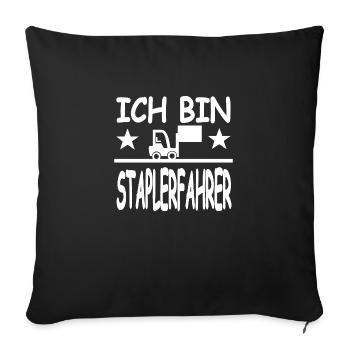 Gabelstapler - Sofakissenbezug 45 x 45 cm - Schwarz - Vorne
