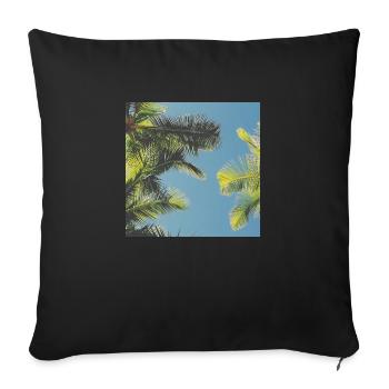 Palm Leaves - Sofa pillowcase 17,3'' x 17,3'' (45 x 45 cm) - black - Front