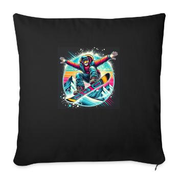 Snowboard Jump - Sofa pillowcase 17,3'' x 17,3'' (45 x 45 cm) - black - Front