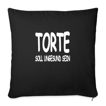 Torte - Sofakissenbezug 45 x 45 cm - Schwarz - Vorne