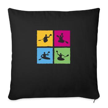 Canoe Polo Canoe Polo Player Retro Style - Sofa pillowcase 17,3'' x 17,3'' (45 x 45 cm) - black - Front