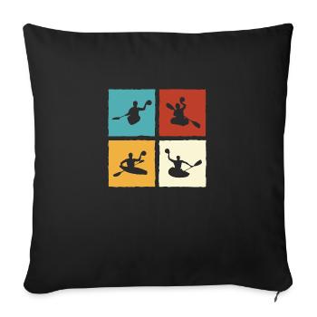 Canoe Polo Canoe Polo Player Retro Style - Sofa pillowcase 17,3'' x 17,3'' (45 x 45 cm) - black - Front