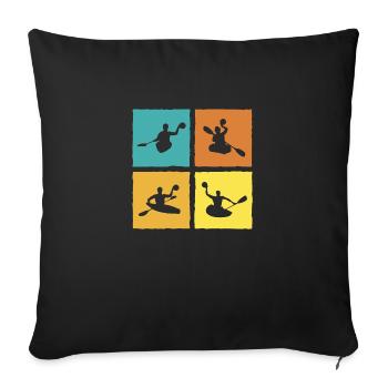 Canoe Polo Canoe Polo Player Retro Style - Sofa pillowcase 17,3'' x 17,3'' (45 x 45 cm) - black - Front