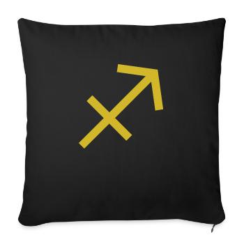 Signe du zodiaque Sagittaire, design exclusif de t-shirt - Housse de coussin décorative 45 x 45 cm - noir - Devant