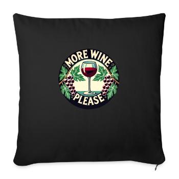Plus de vin s’il vous plaît - Housse de coussin décorative 45 x 45 cm - noir - Devant
