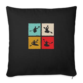Canoe Polo Canoe Polo Player Retro Style - Sofa pillowcase 17,3'' x 17,3'' (45 x 45 cm) - black - Front