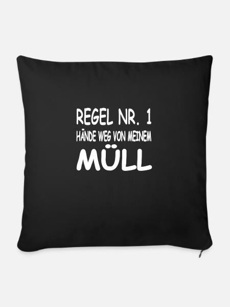 Müll - Sofakissenbezug 45 x 45 cm - Schwarz