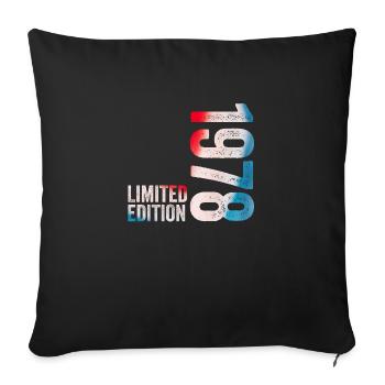 1978 Limited Edition Birthday Gift 1978 - Sofa pillowcase 17,3'' x 17,3'' (45 x 45 cm) - black - Front