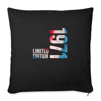 1971 Édition limitée Cadeau d’anniversaire 1971 - Housse de coussin décorative 45 x 45 cm - noir - Devant