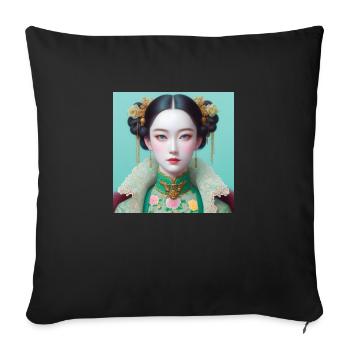 Fille papillon - Housse de coussin décorative 45 x 45 cm - noir - Devant