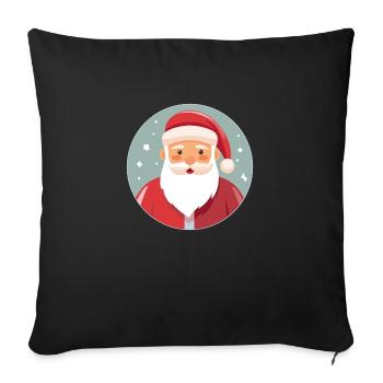 Père Noël - Housse de coussin décorative 45 x 45 cm - noir - Devant