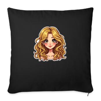 SPAGHETTI GIRL - Sofa pillowcase 17,3'' x 17,3'' (45 x 45 cm) - black - Front