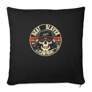 Beat Slayer Skull Flow Freak Rétro Vintage - Housse de coussin décorative 45 x 45 cm - noir - Devant