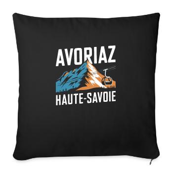 Avoriaz - Haute-Savoie - Housse de coussin décorative 45 x 45 cm - noir - Devant
