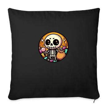 Halloween Skull Skeleton - Sofa pillowcase 17,3'' x 17,3'' (45 x 45 cm) - black - Front