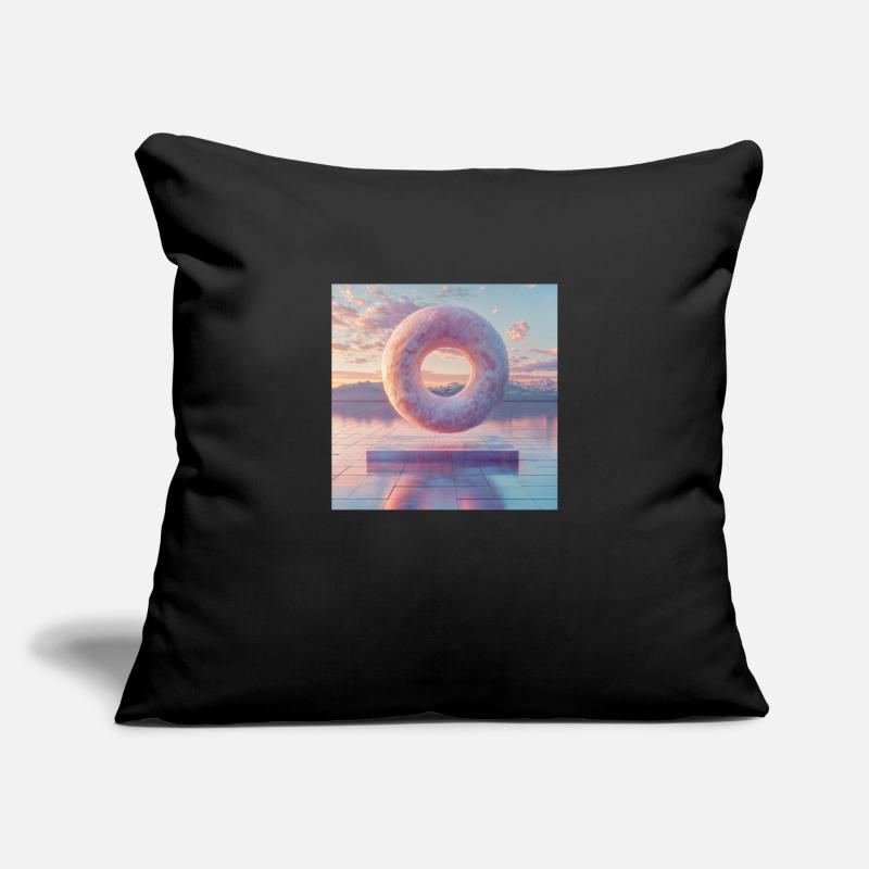 Beignet en lévitation 3D Housse de coussin décorative 45 x 45 cm