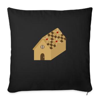 Maison en pain d’épices - Housse de coussin décorative 45 x 45 cm - noir - Devant
