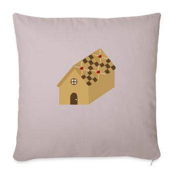 Maison en pain d’épices - Housse de coussin décorative 45 x 45 cm - taupe clair - Devant