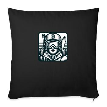 Ski Instructor Gifts - Sofa pillowcase 17,3'' x 17,3'' (45 x 45 cm) - black - Front