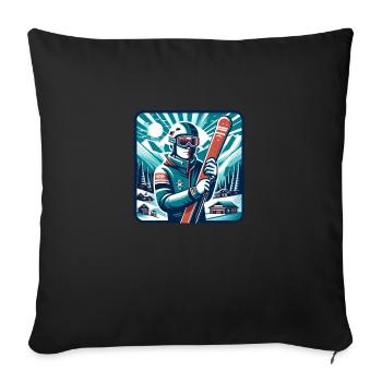 Ski Instructor Gifts - Sofa pillowcase 17,3'' x 17,3'' (45 x 45 cm) - black - Front