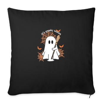 Spooky Season Ghost - Sofa pillowcase 17,3'' x 17,3'' (45 x 45 cm) - black - Front