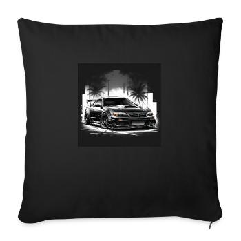 JDM Sportcar tuning Driftcar Voiture Cadeau PS - Housse de coussin décorative 45 x 45 cm - noir - Devant