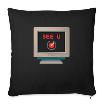 CRT - Siehe U - Sofakissenbezug 45 x 45 cm - Schwarz - Vorne