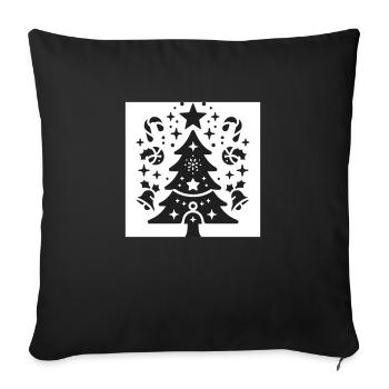 Noël - Housse de coussin décorative 45 x 45 cm - noir - Devant