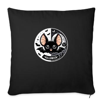 Motif de chauve-souris d’Halloween pour les enfants - Housse de coussin décorative 45 x 45 cm - noir - Devant