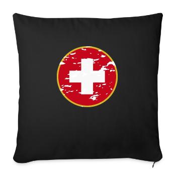 Style suisse : mode suisse - Housse de coussin décorative 45 x 45 cm - noir - Devant