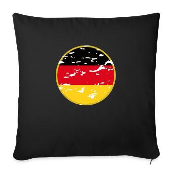 Noir-Rouge-Or : à l’allemande - Housse de coussin décorative 45 x 45 cm - noir - Devant