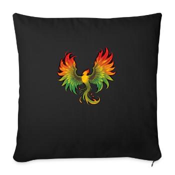 Cool colorful phoenix - Sofa pillowcase 17,3'' x 17,3'' (45 x 45 cm) - black - Front