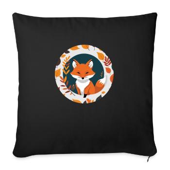 Fox in Autumn #9 - Sofa pillowcase 17,3'' x 17,3'' (45 x 45 cm) - black - Front