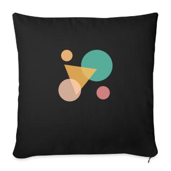 Modern Abstract Geometric - Sofa pillowcase 17,3'' x 17,3'' (45 x 45 cm) - black - Front