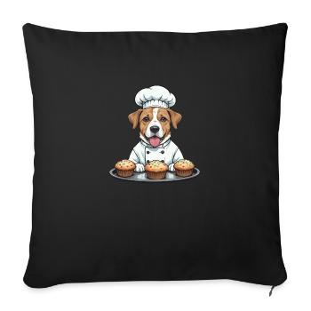 Dog Chef Dog Friends Cadeau Muffin Cuisson - Housse de coussin décorative 45 x 45 cm - noir - Devant