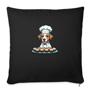 Dog Chef Dog Friends Cadeau Muffin Cuisson - Housse de coussin décorative 45 x 45 cm - noir - Devant